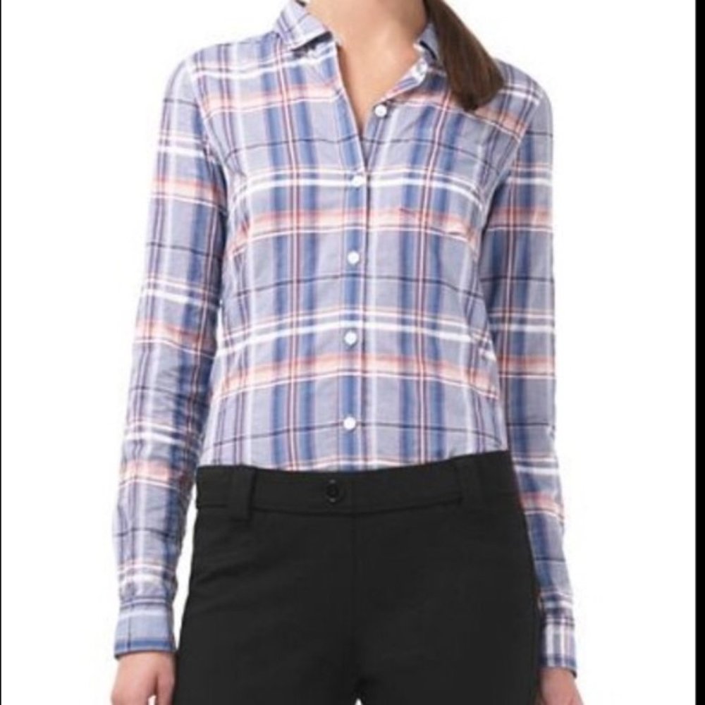 THEORY Kenola‎ Audrey's Plaid Shirt Button Front